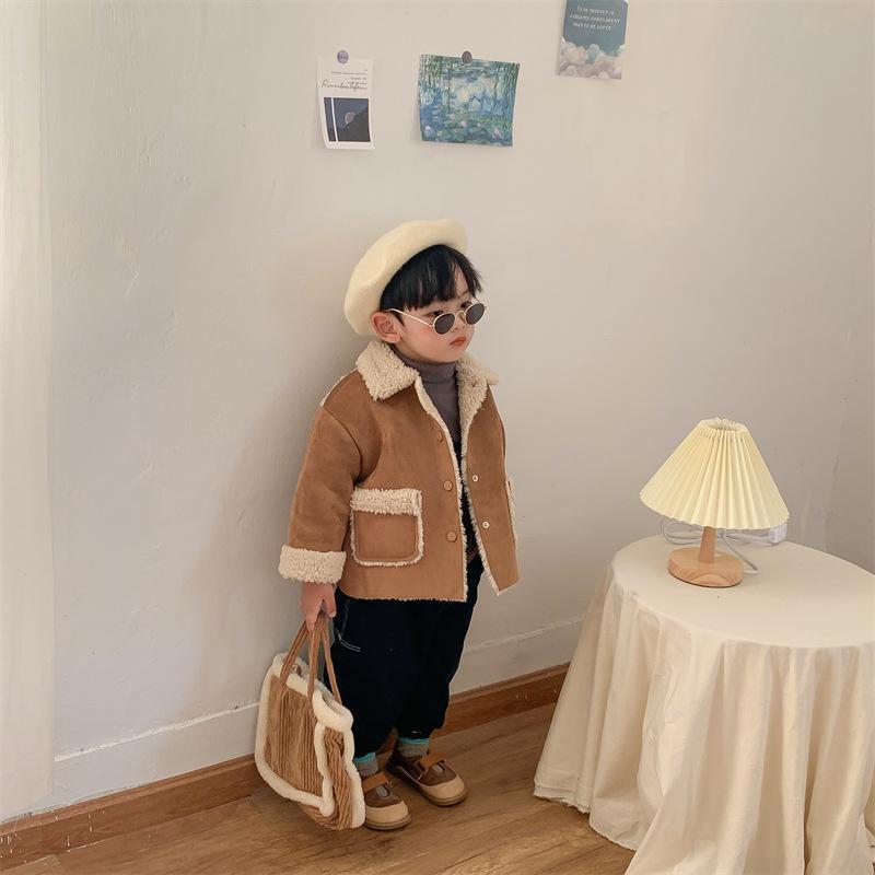 Picture of Ins Korean Style Winter fleece-lined Warm Bear Plush Cute Coat Baby's Western Style Thickened Coat Trendy Coat