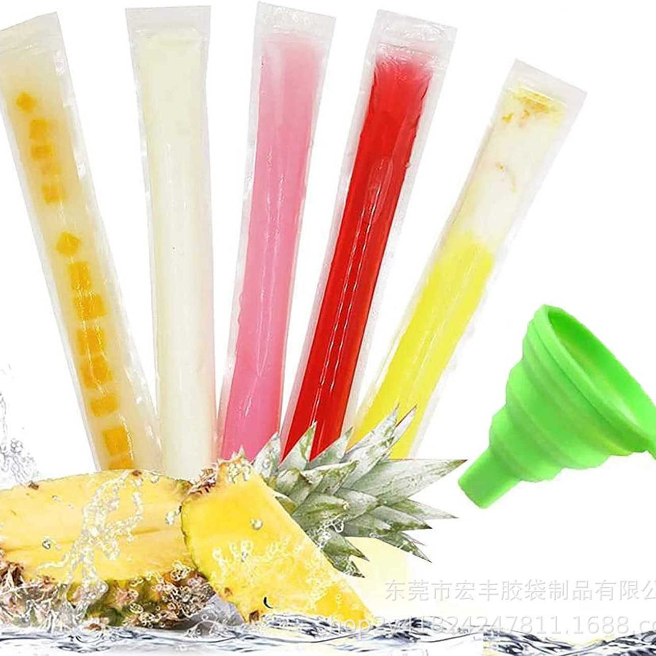 Picture of In Stock 100 Sets DIY Leak-Proof Popsicle Bags Amazon Household Use DIY Popsicle Packaging Bags Sealed