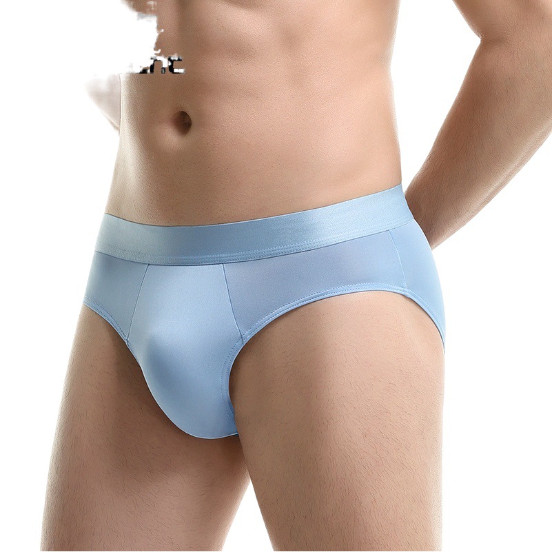 Men's Ice Silk Underwear, Men's Briefs, U-Convex Summer Thin Low-Waisted Pants, Boys' Personalized Breathable Underwear
