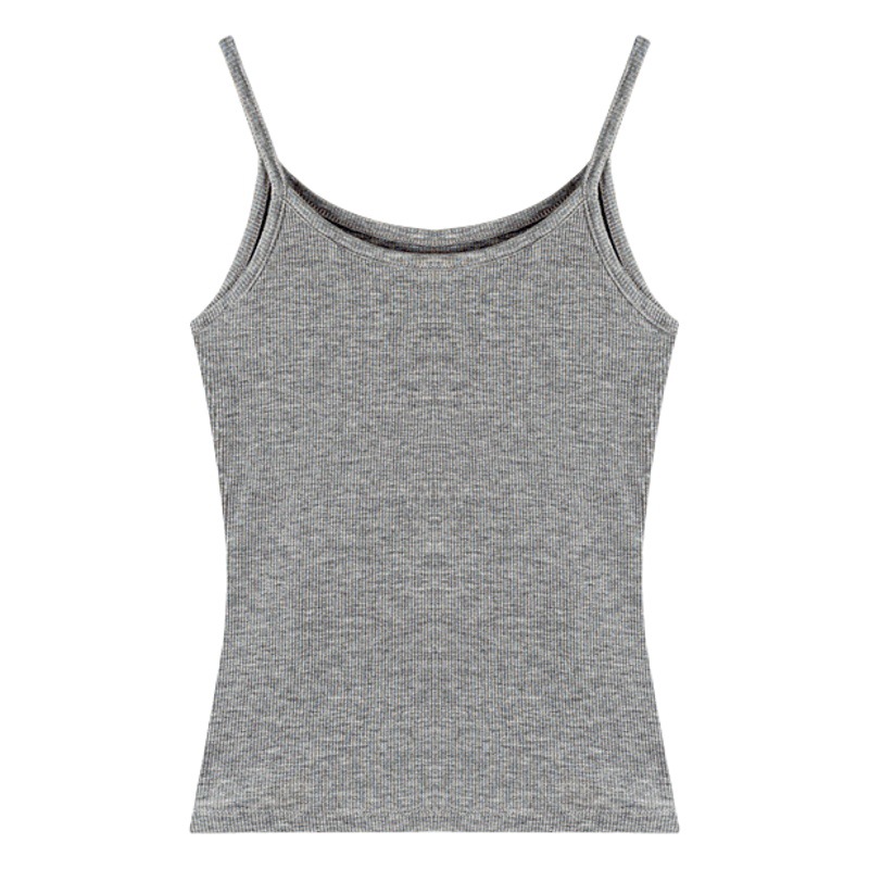 Summer Short Strap Sleeveless Base Solid Color Vest Women's Outer Wear Inner Casual Slim-fit Top All-match Beautiful Back