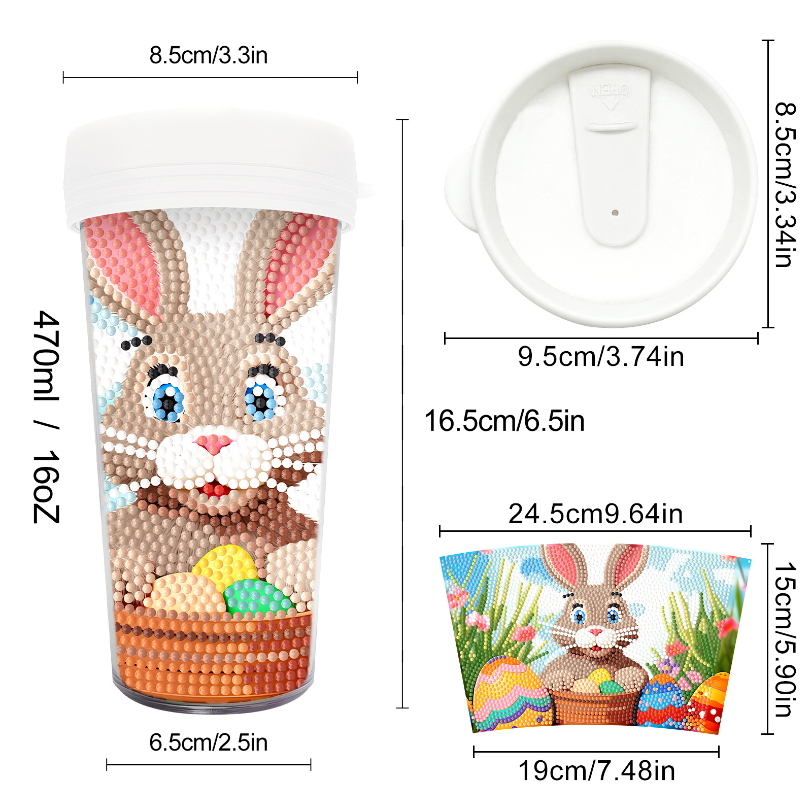 Picture of Diamond Painting Peripherals, New and Unique Cups, Cross-Border Supply, Diamond Stickers, Embroidery, DIY Handmade Full Diamond Creative Decorative Paintings Wholesale