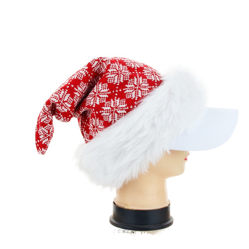 New Knitted Wool Christmas Hat Santa Claus Hat Holiday Decoration Christmas High-end Plush Striped Hat