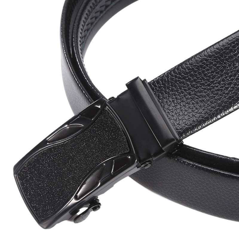 Classic men's leisure belt young and middle-aged stall supply Korean version of automatic buckle head imitation leather buckle pants belt wholesale