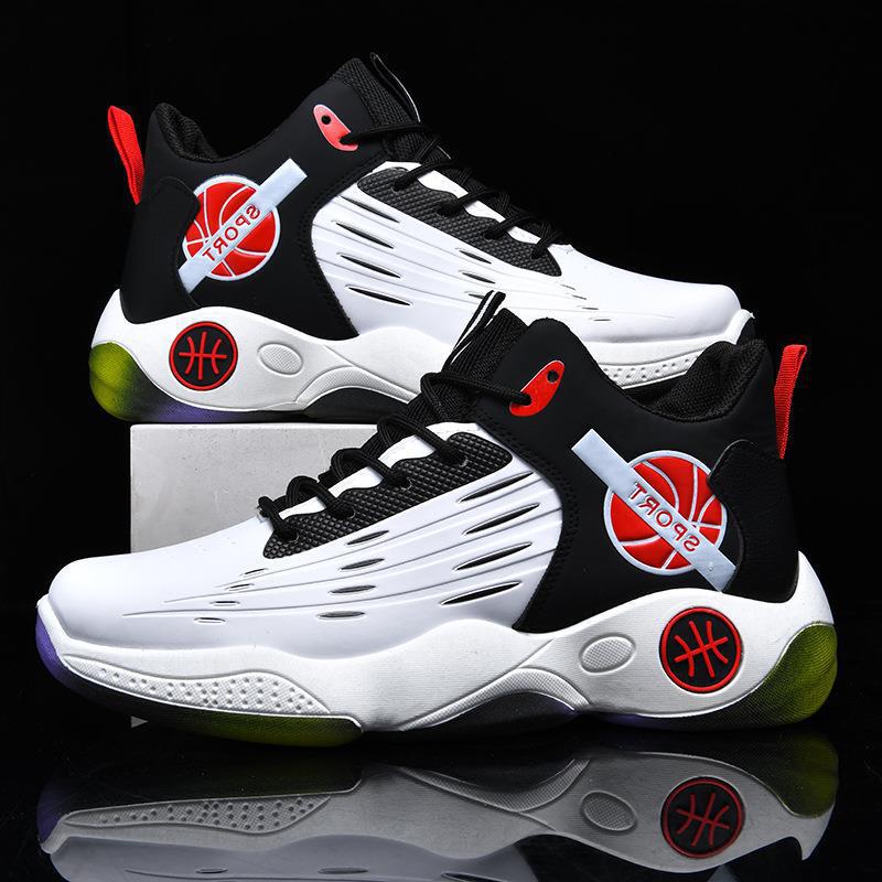 Outdoor Youth Basketball Shoes Men's Breathable Trendy Thick-soled Men's Shoes 2023 Mid-top Lace-up Anti-slip sneaker Men
