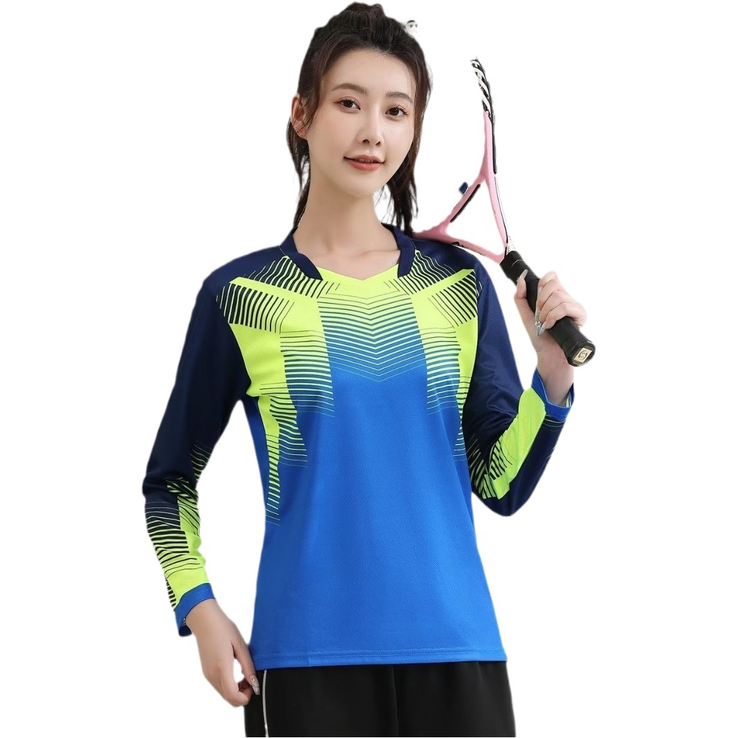 Autumn Will Order Sportswear Jackets for Couples, Green Mesh Badminton Uniforms, Competition Group Purchase Suits, Student Long Sleeves