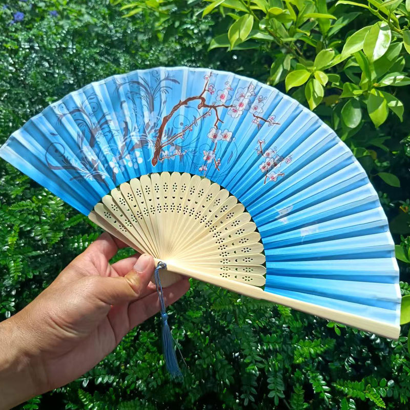 Picture of Folding Fan Bamboo Ancient Fan Student Girl Chinese Style Small Fan Scenic Spot Export Wholesale Retail Gift Decorative Fan