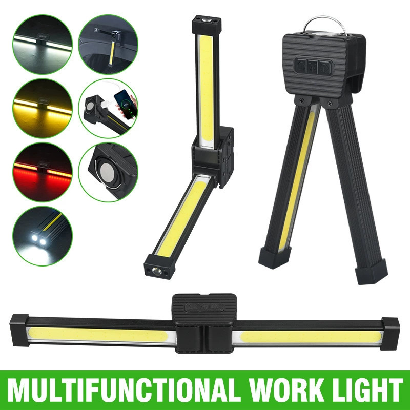 Cross-border new multifunctional COB work light led inspection light with magnet cold light warm light red light camping light