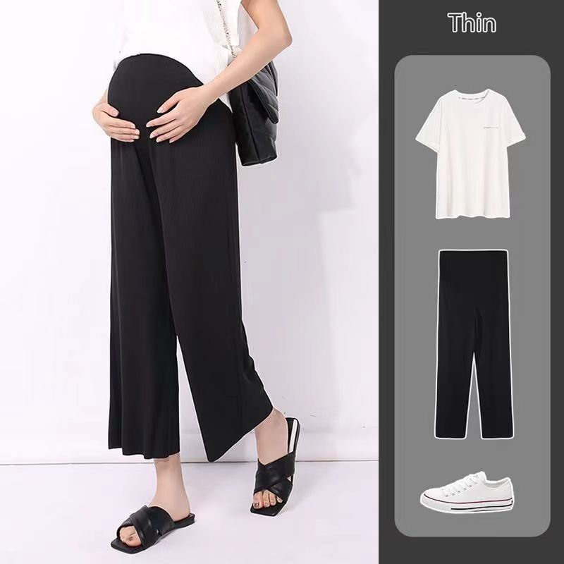 Picture of Pregnant Women's Pants Summer Thin Wide-leg Pants Leggings Cold Autumn Pants Elastic Spring and Autumn Thick Pregnant