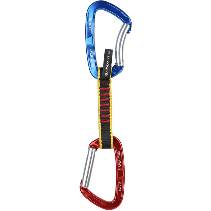 xinda/xinda Straight Door Curved Door Flat Belt Quick Hanging Mountain Climbing Rock Climbing Ice Climbing Quick Hanging Mountain Climbing Buckle Safety Equipment Main Lock