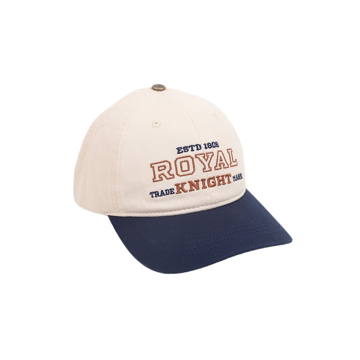 Picture of Chuangpeiyoupin Big Children Spring New Parent-Child Baseball Cap American Trendy ROYAL Color Splicing Washed Cotton Sun Hat