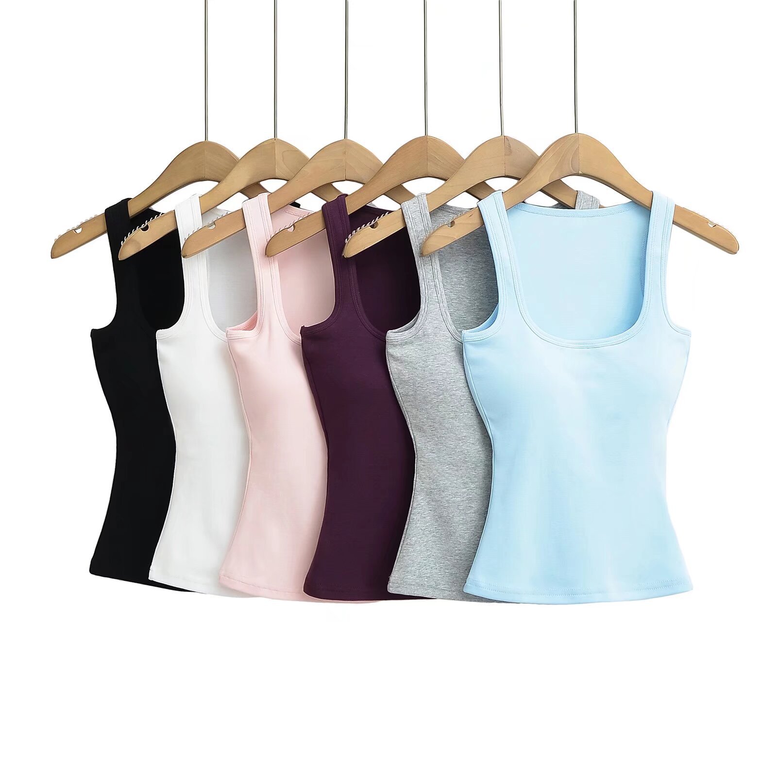 Slim-Fit Vest with Chest Pad for Spice Girl Wearing Design-Sense Sexy Tight-Fit Bottoming Top with Sling Inner