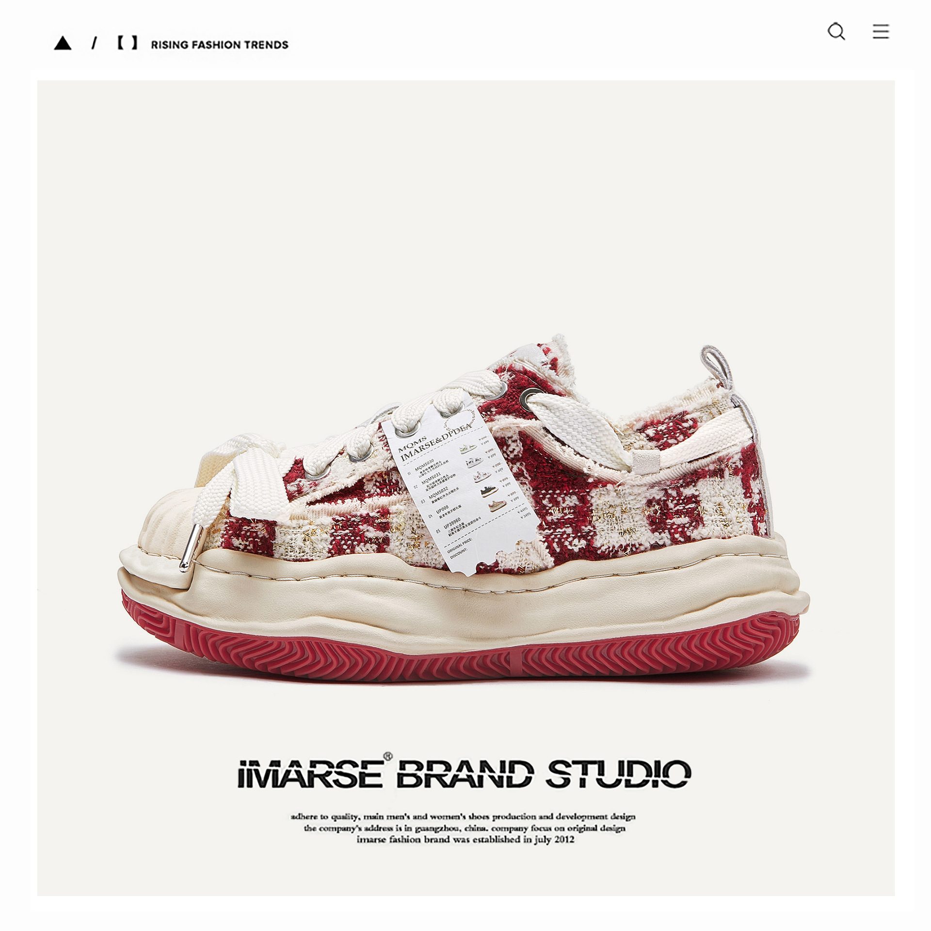 Deconstruction of Guangzhou Shoes Shopping receipt Dissolved Shoes Small Fragrant Style Thick Bottom Height Increasing Men's Shoes Trendy Shoes Men's and Women's Lovers Shoes
