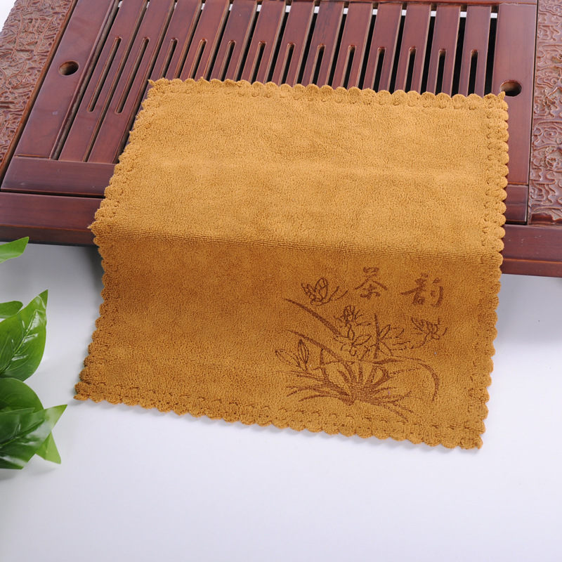 Picture of Tea Towel Thickened Absorbent Tea Towel Tea Table Rag Small Square Towel Kung Fu Tea Mat Pot Towel Independent Packaging Fixed Logo