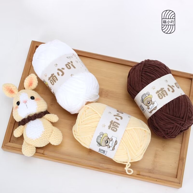 Moe Xiaoya Matte Chenille Soft and Comfortable Environmentally Friendly Dyeing Hand-Woven Diy Coarse Wool