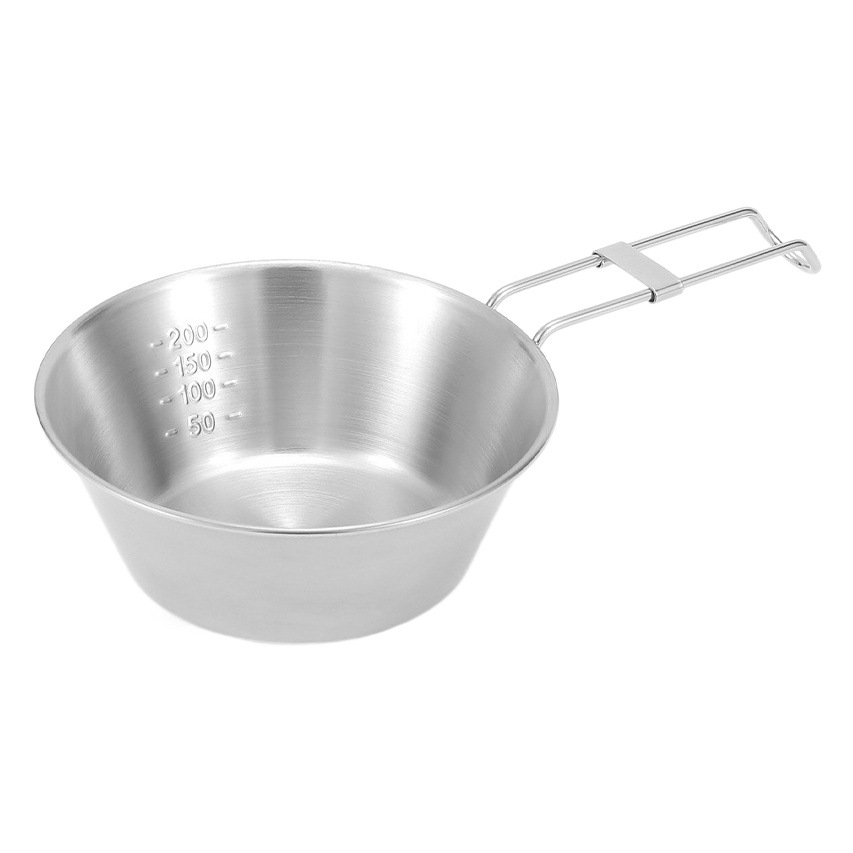 Outdoor Shira Bowl 304 Stainless Steel Folding Bowl Water Cup Camping Tableware Portable Folding Handle Shira Cup