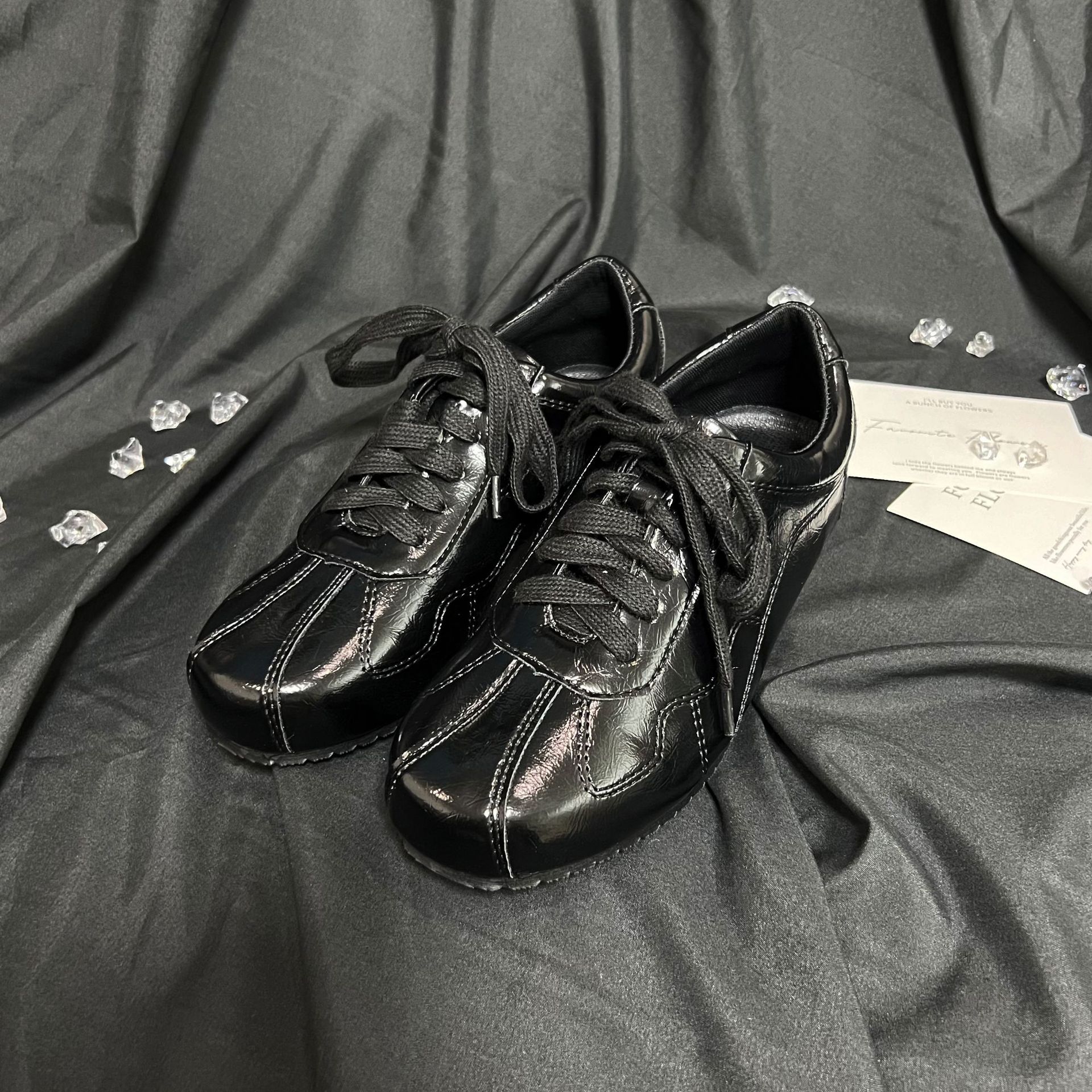 New edition! Autumn and Winter New Round-toe German Training Shoes Women's Casual Lace-up All-match Sporty Flat Forrest Gump Shoes