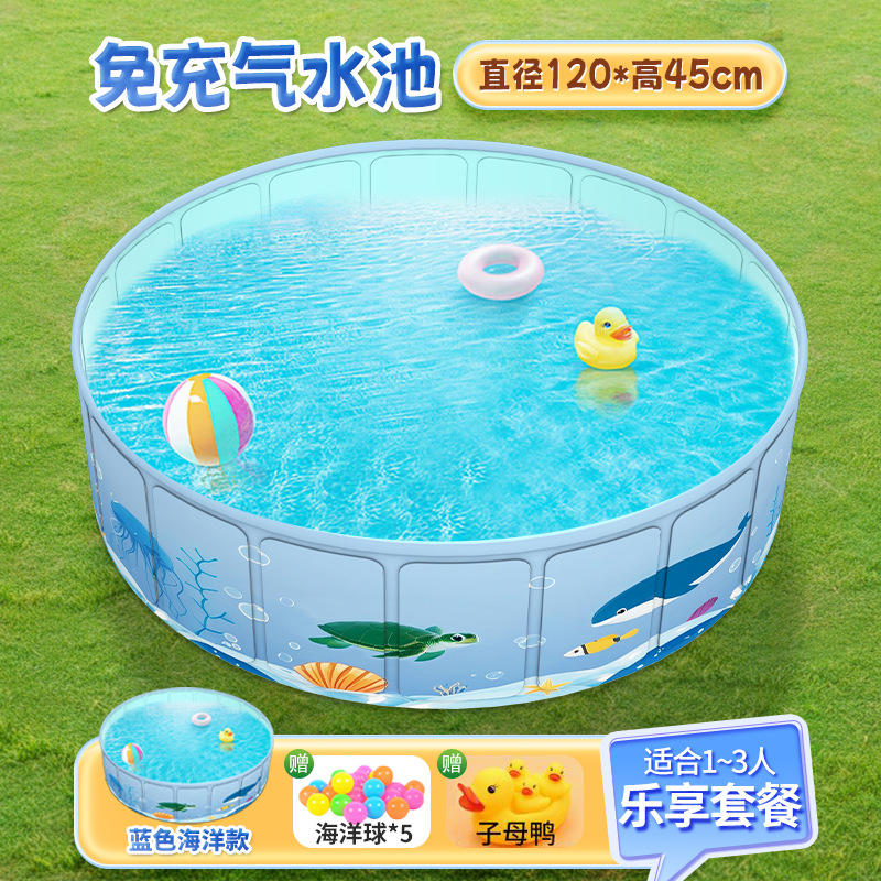 Picture of Children's Baby Baby Paddling Pool with Folding Swimming Pool for Children's Home Courtyard Indoor and Outdoor Rural Yard