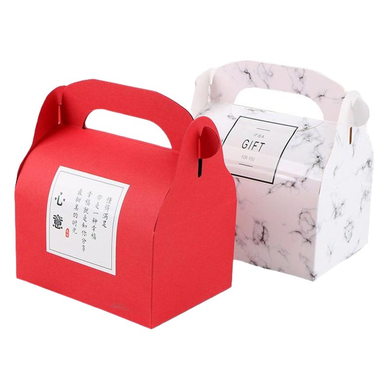Short Cake roll box portable sandwich baking box Swiss roll pastry box nougat biscuit carton