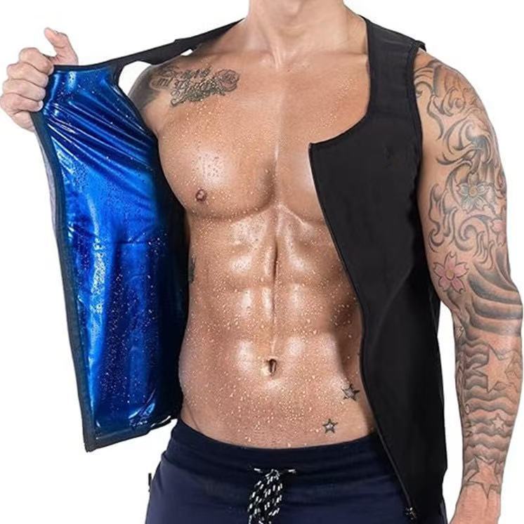 Picture of Cross-border shaping belly shaping clothes Men's Fitness sweat-breaking short sleeve sports running sweat-breaking clothes beer belly round neck short sleeve wholesale