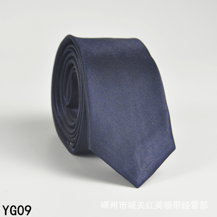 Picture of Solid color tie men's casual 5cm Korean style artificial silk narrow tie for workplace wedding business administrative wholesale