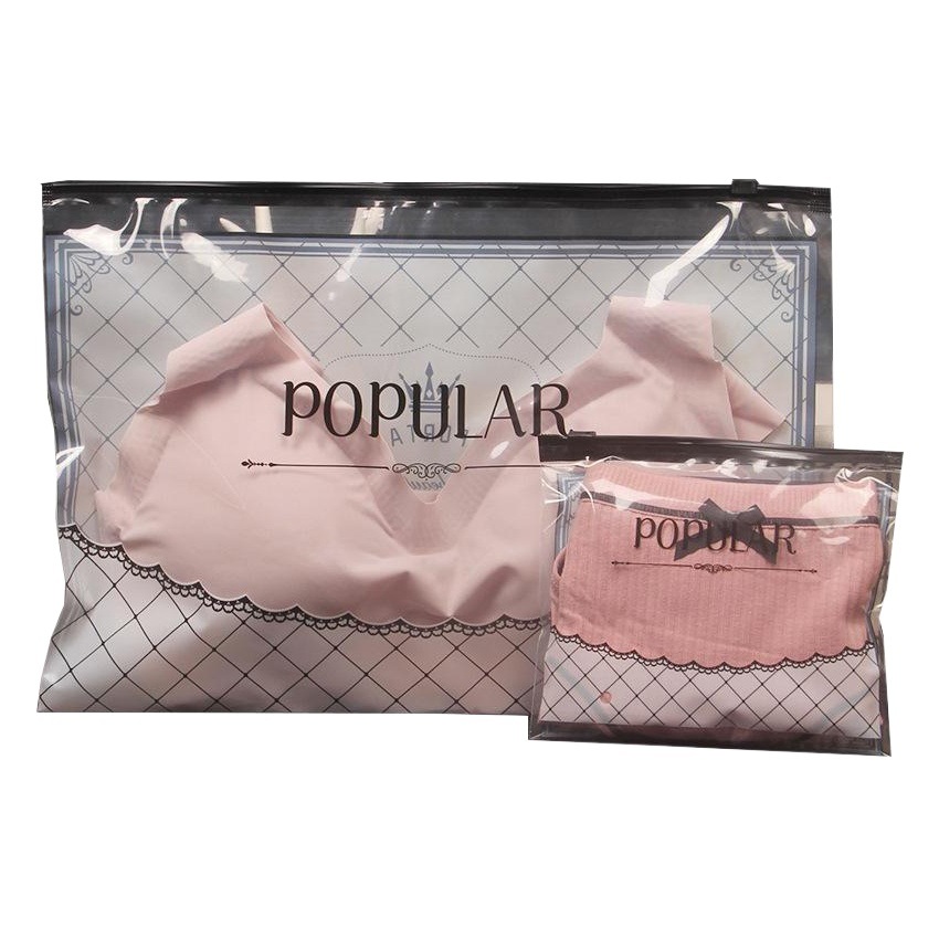 PE underwear bra packing bag leggings stockings leather pants transparent zipper bag T-shirt vest socks horizontal pull bag