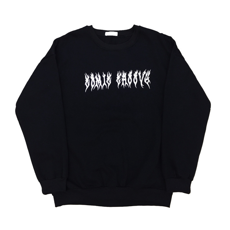 Picture of Autumn high street retro dark fashion brand y2g letter printed round neck thin sweater for men and women