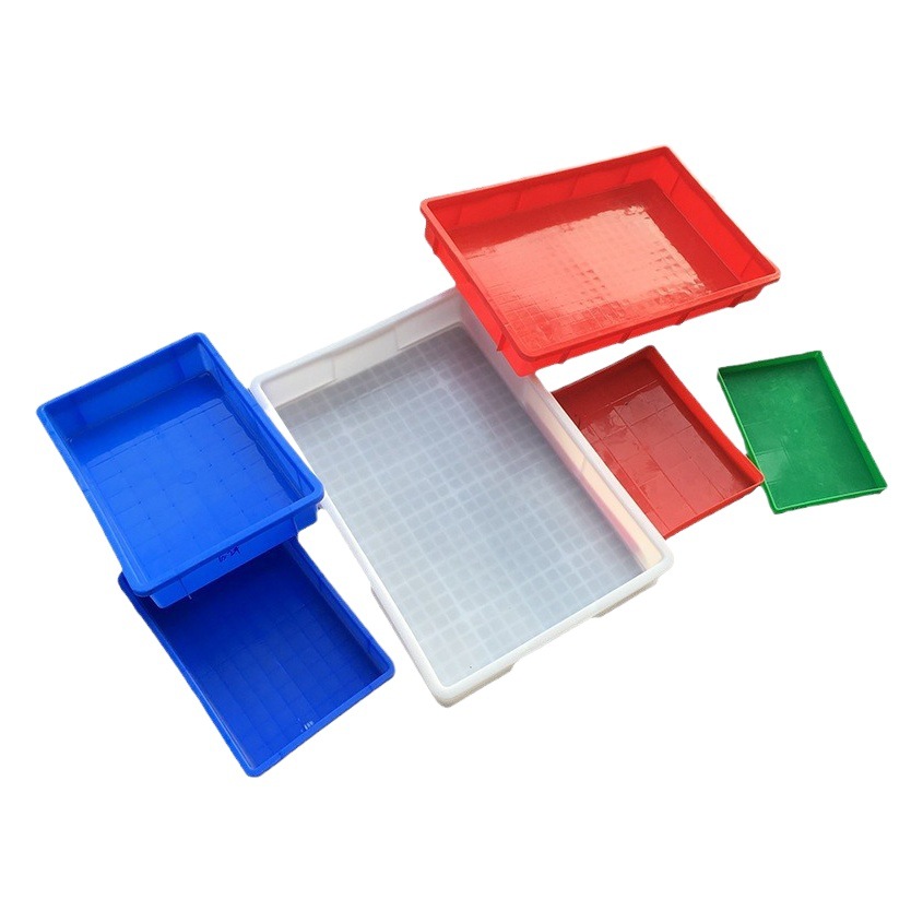 Plastic Square Plate Yellow Pink Worm Breeding Plate Rectangular Shallow Plate Classification Turnover Box Thickeneded Plastic Frame Hardware Parts Plastic Plate
