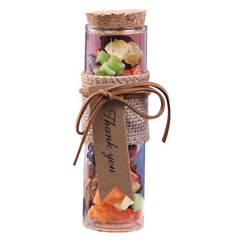 Small Fresh Wish Bottle Mori Cork Glass Bottle Test Tube Small Bottle Transparent Candy Box Candy Box Hand Gift