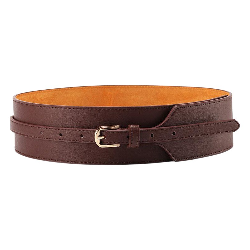 Korean Down Jacket Belt Women's Wide Belt Women's Leather Belt Simple Decorative Waist Cover Black Wholesale Explosions