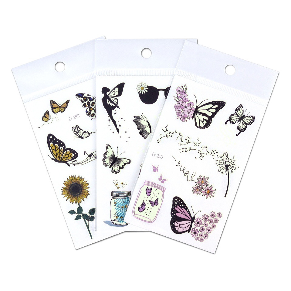 New Cross-border Supply Butterfly Luminous Tattoo Sticker Waterproof Elf Fairy Children Tattoo Sticker Fun Luminous