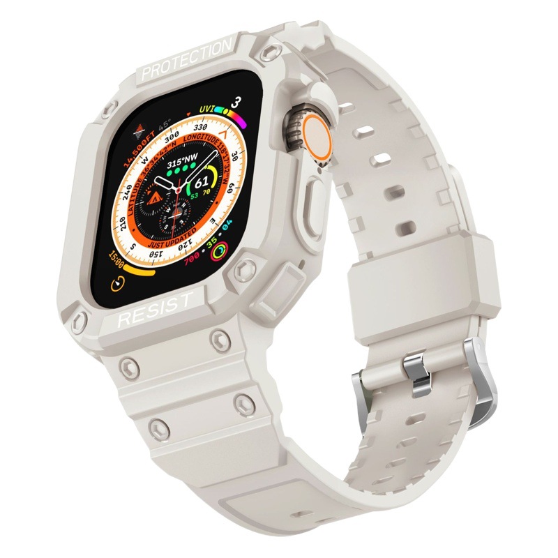 Suitable for Applewatch9Ultra2 Apple Watch Strap 49mm Pure Color Sports Tpu Integrated Strap Wholesale