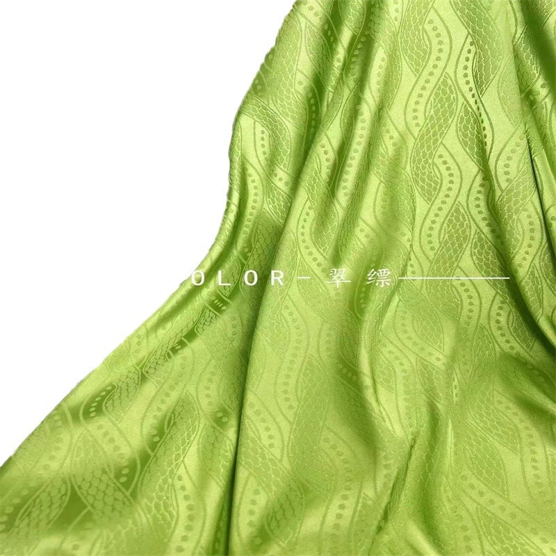 Picture of Spring and Summer Satin satin satin jacquard fabric dragon scale pattern dark pattern jacquard Hanfu Tang suit skirt vest skirt fabric