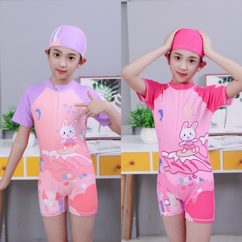 Clearance Welfare Children's Swimsuit Girls' 2023 New Style Girls' one-piece Swimsuit Big Boy Princess Swimsuit