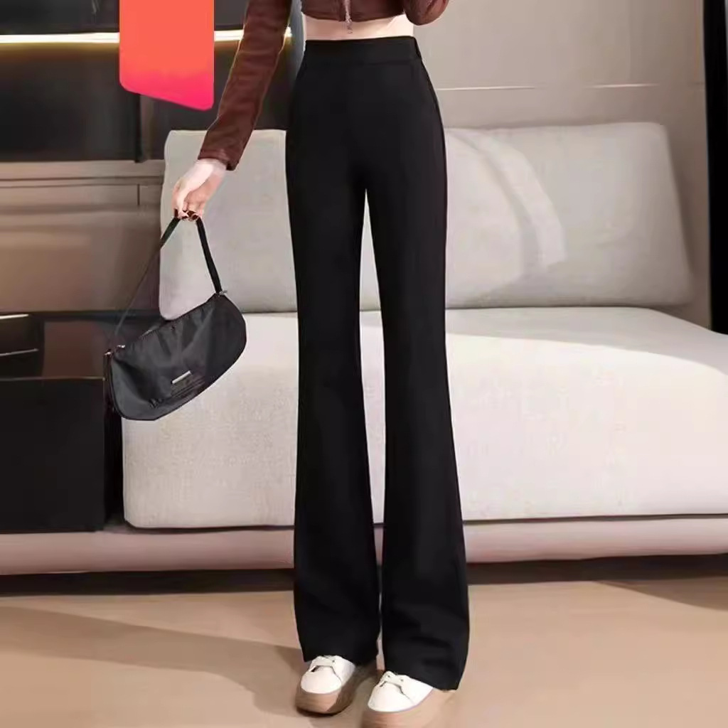 Thin Slip Pants Women's High Waist Slimming 2024 Spring and Summer New All-match Draped Flared Pants for Small Men