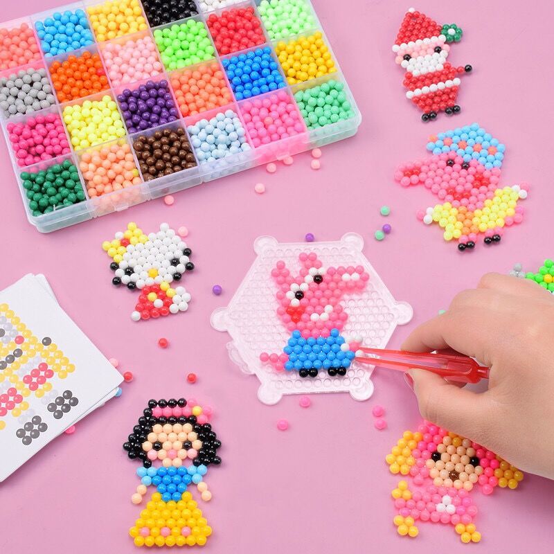 Water Mist Magic Magic Beads suit Handmade DIY Toy Non-ironing Peas Children's Educational Creative Water Mist Sticky Beads