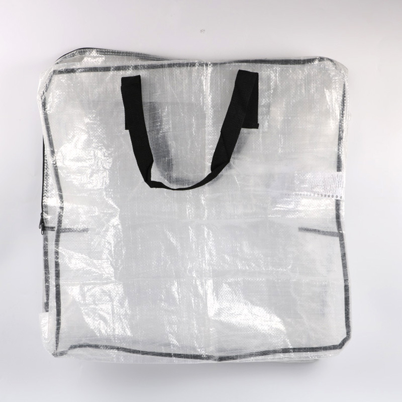 Factory in stock portable zipper IKEA woven bag home textile logistics packing bag exquisite shopping bag printed logo