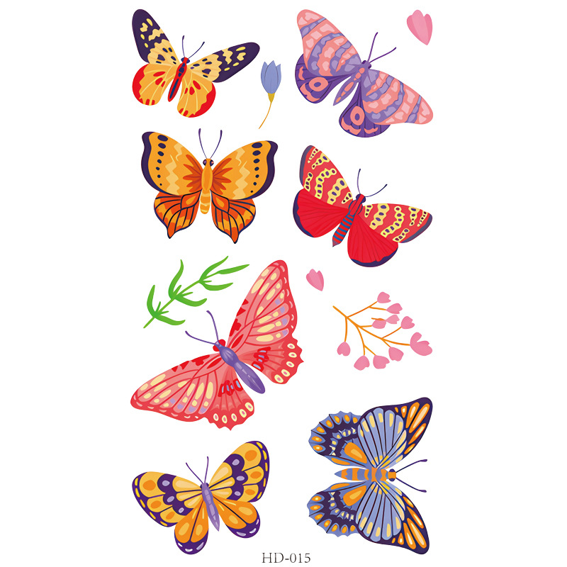 Picture of New Cross-border Cute Color Butterfly Tattoo Sticker Waterproof Small Fresh Children's Children's Six One Princess Face Sticker Color Sticker
