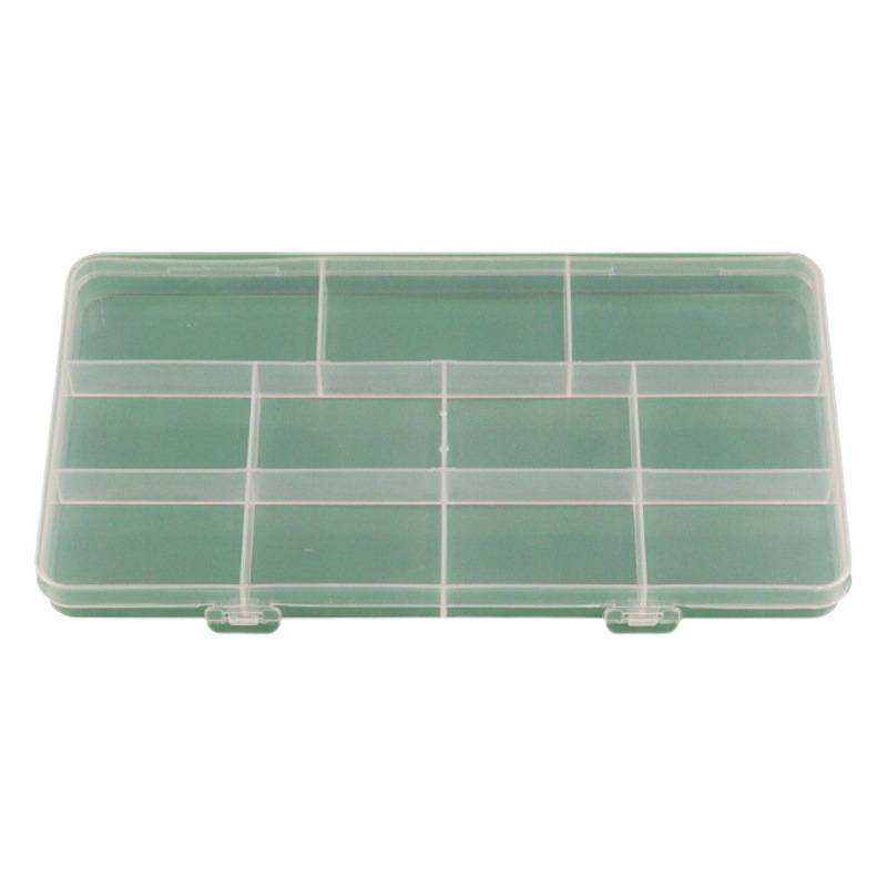 Transparent Fixed 11-Grids Pp Plastic Stationery Storage Box Button Jewelry Fishing Gear Hardware Accessories Organizing Packaging Box