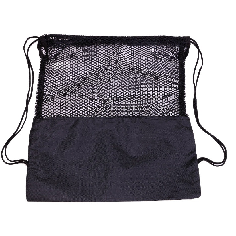 Spot Basketball Net Pocket Single Mesh Bag Easy to Carry Single Double Shoulder Back Drawstring Pocket Football Square Storage Bag