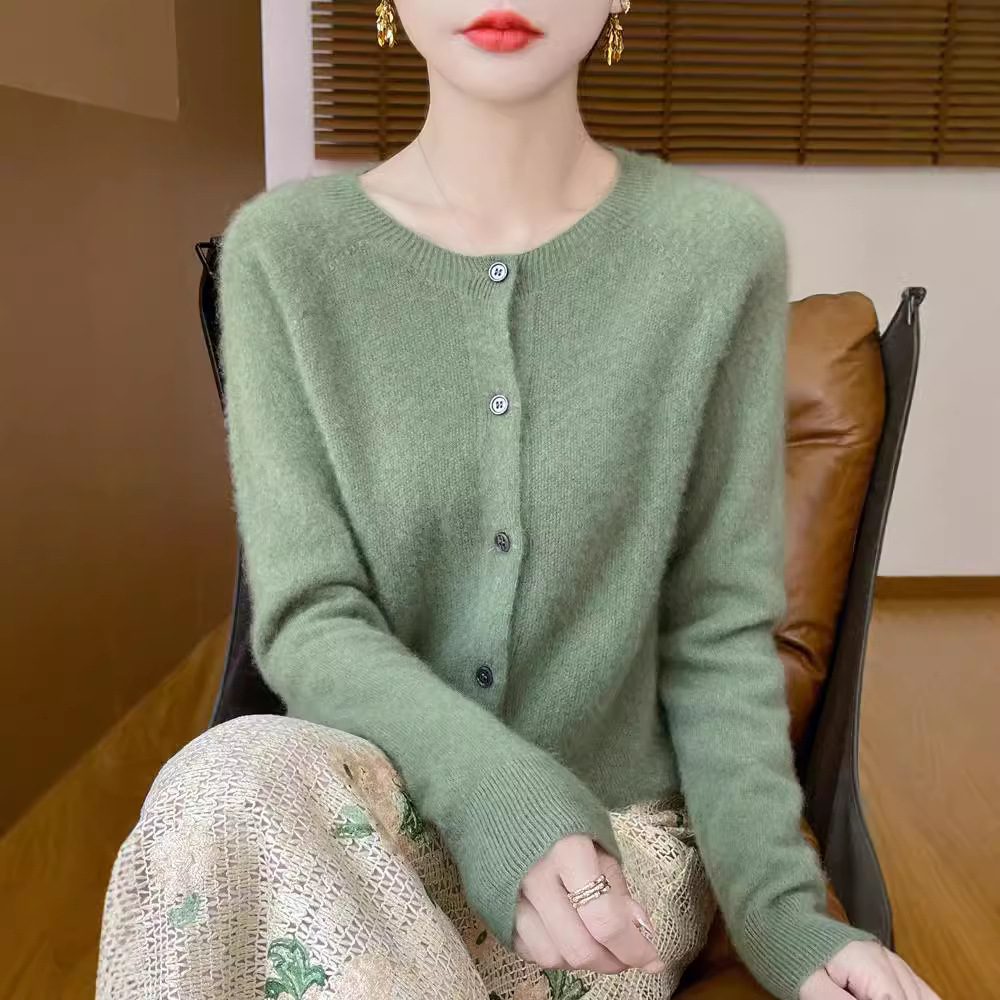 Picture of Wool Cardigan Women's Autumn and Winter New Loose Knitted Sweater First-Line Garment Solid Color Sweater High-end Atmospheric Coat Top