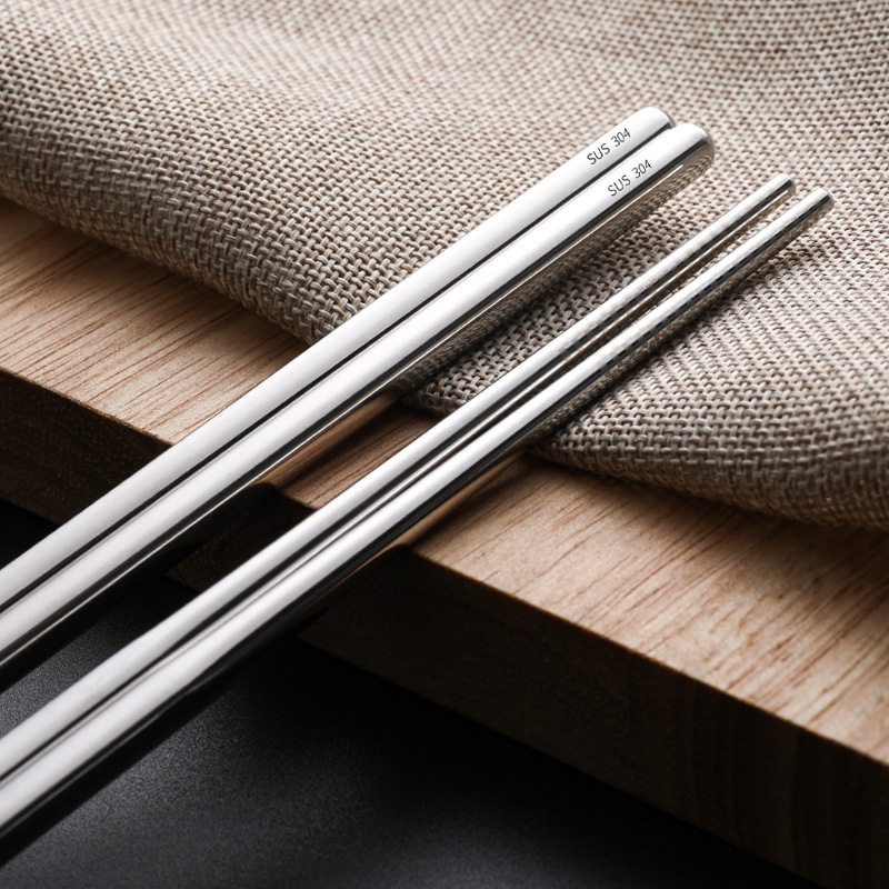 Picture of 304 Stainless Steel Chopsticks Household Hollow Heat Insulated Non-slip Chopsticks Public Korean Chopsticks Custom LOGO