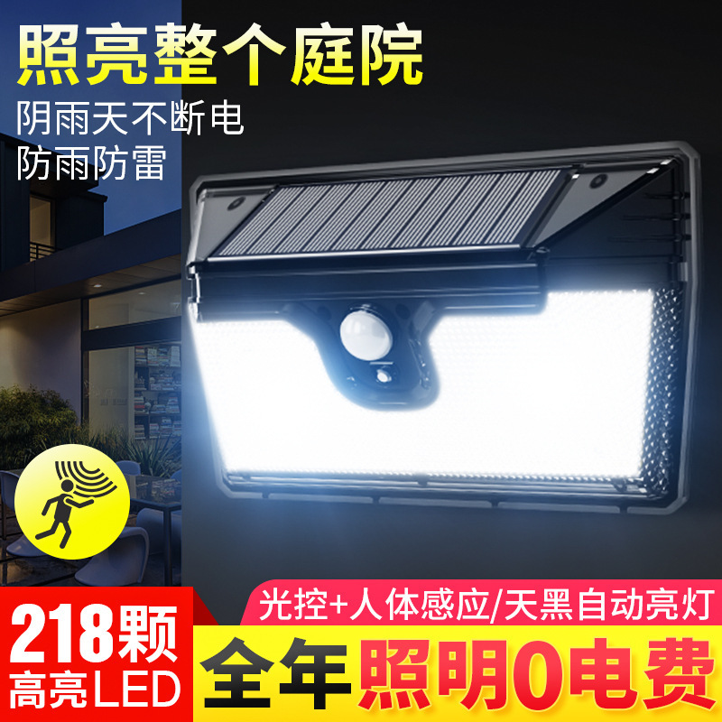 New solar outdoor wall lamp bright LED outdoor lighting garden light human body light induction Corridor light waterproof