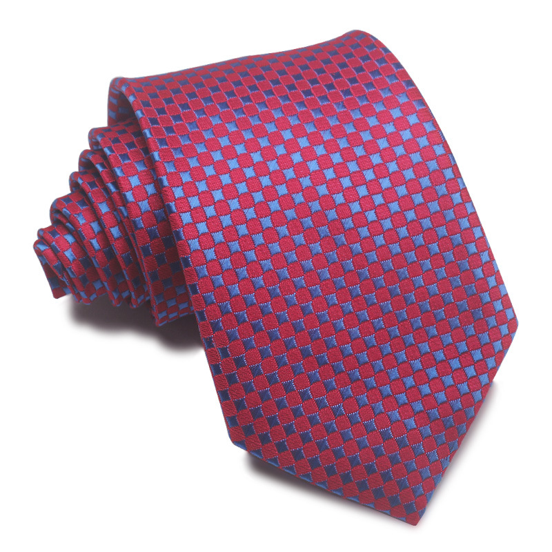 Picture of 25 New 8cm Polyester Jacquard Stripesd Tie 7cm Men's and Women's Business Formal Wear Casual High-End Red Black Blue