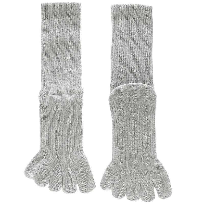 Picture of Yoga Socks for Women, Professional Non-Slip Socks, Mid-Calf Cotton Long Sports Socks, Calf Socks, Floor Five-Finger Yoga Socks