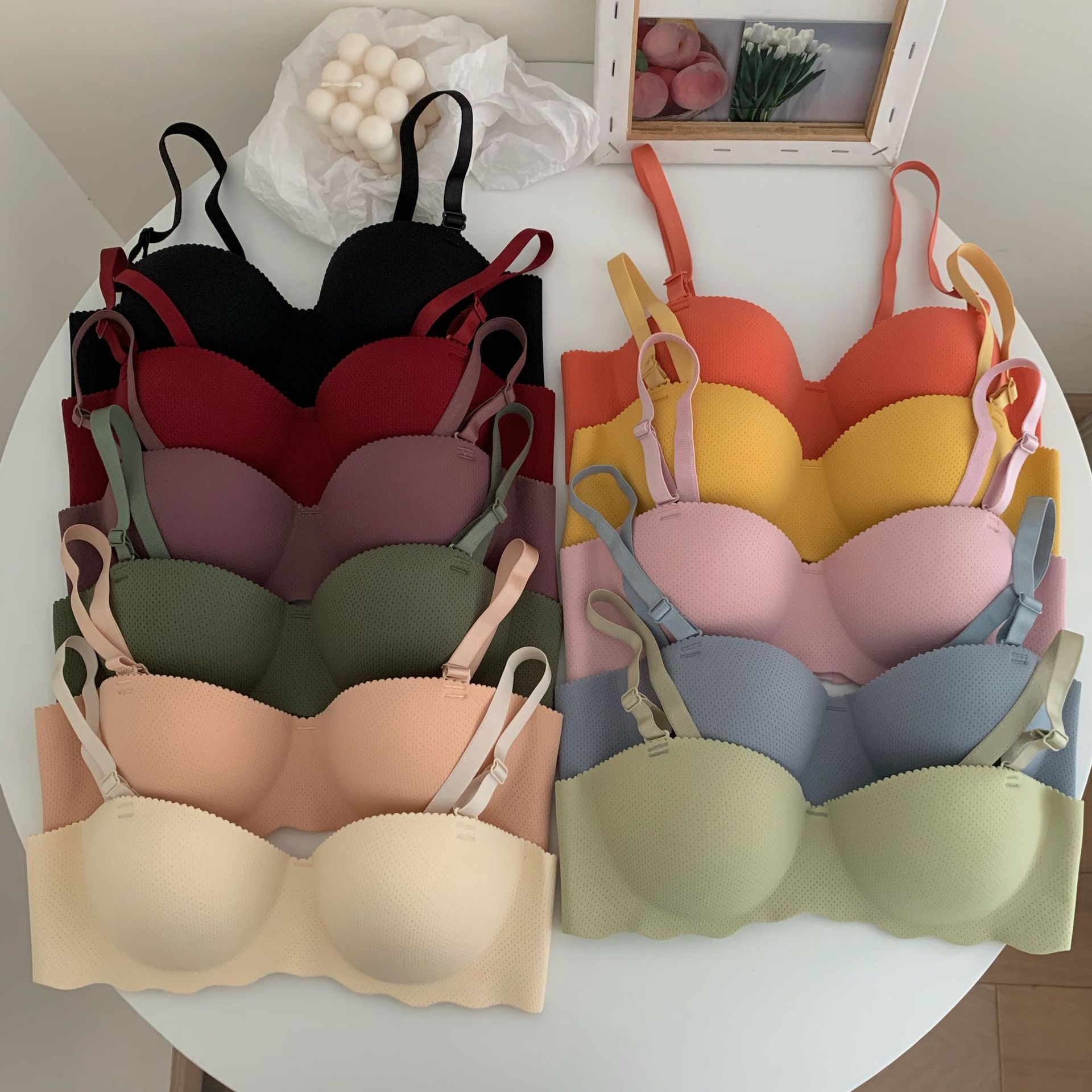 Cross-Border Popular Small Bust Push-Up Wireless Bra for High School Girls, Comfortable Bra That Lifts and Supports Side Breasts