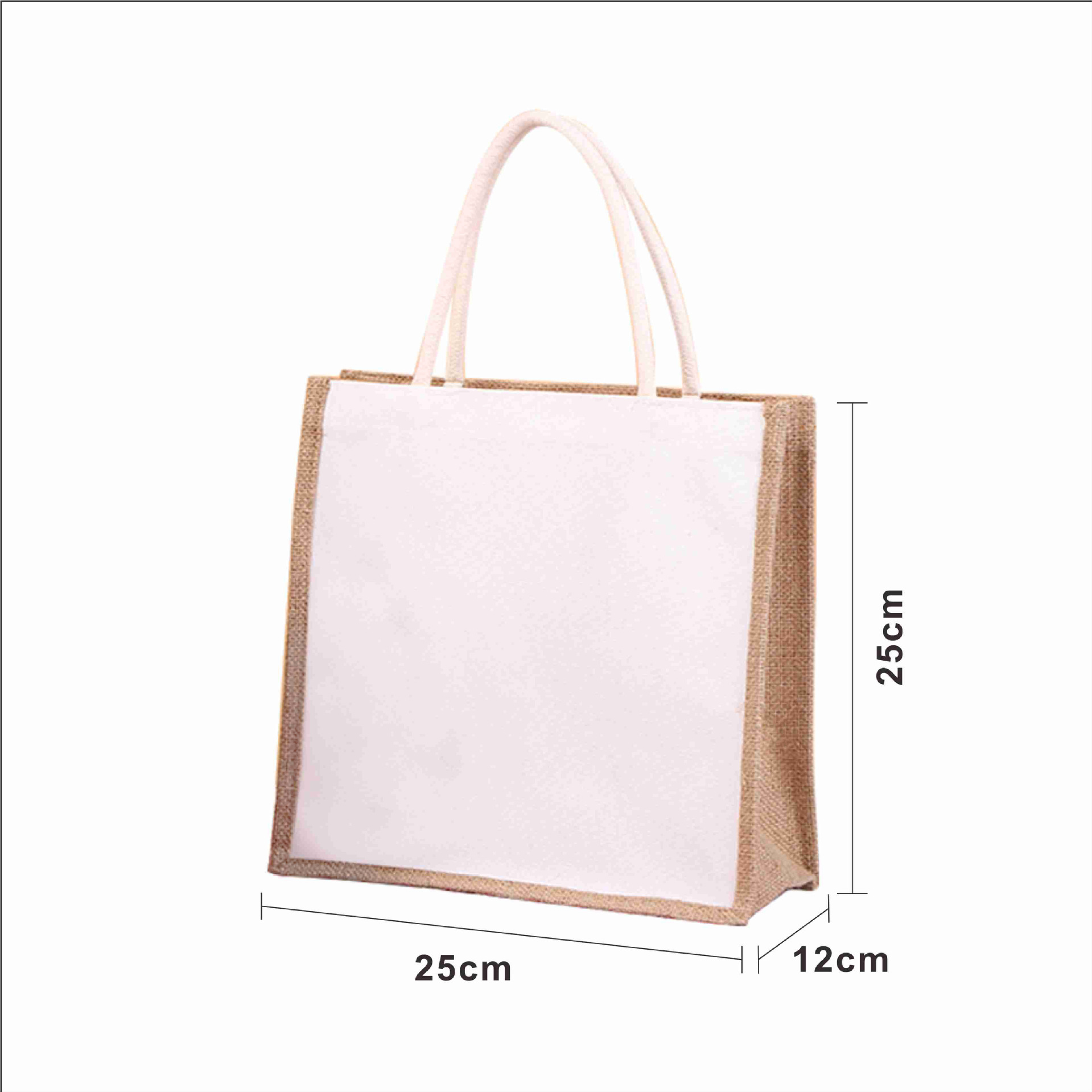 Picture of Linen Bag Customized Gift Bag High-End Laminated Splicing Linen Jute Shopping Bag Promotional Advertising Jute