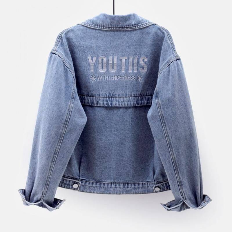 Picture of Embroidered Denim Jacket Women's Spring Clothing 2025 New Light Color Denim Short Jacket Women's Korean Style Loose Slim Easiest for Match
