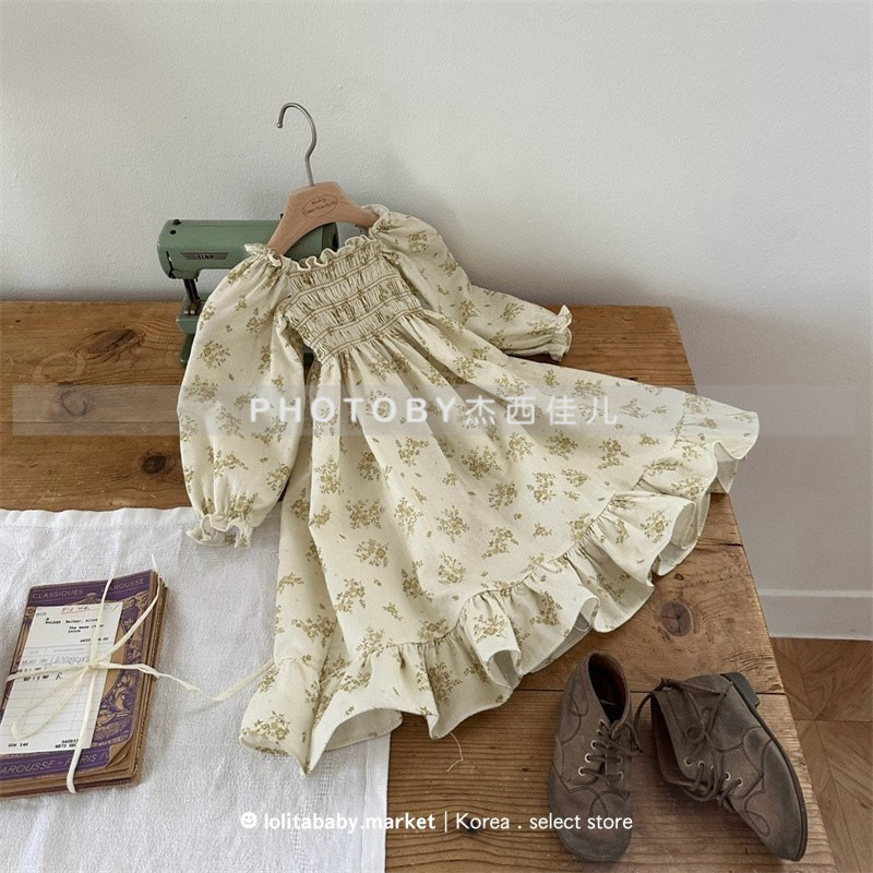 Picture of 25 new floral princess dress! Korean children's clothing spring and autumn children's girls temperament lantern sleeves foreign style dress