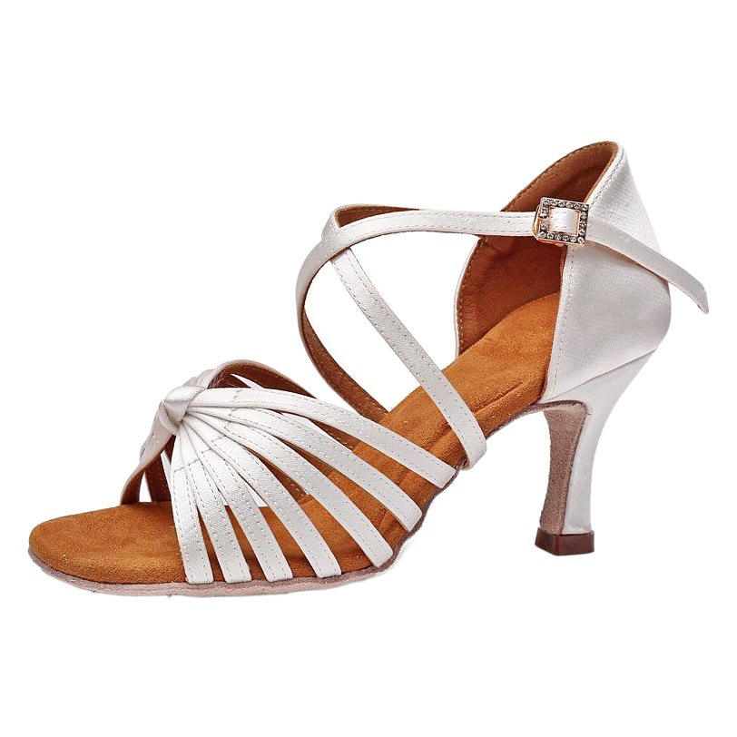 Manufacturers professional wholesale Latin dance shoes ladies adult high heel satin dance shoes soft bottom GB dancing shoes
