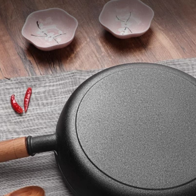Picture of Cast Iron Pan Cast Iron Frying Pan Thickened Uncoated Non-Stick Pan Frying Pan Steak Pizza Pan